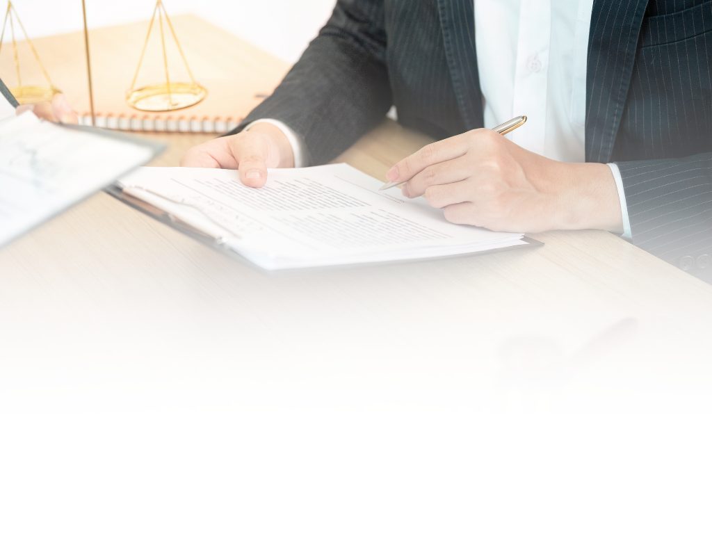Attorney reviewing legal documents