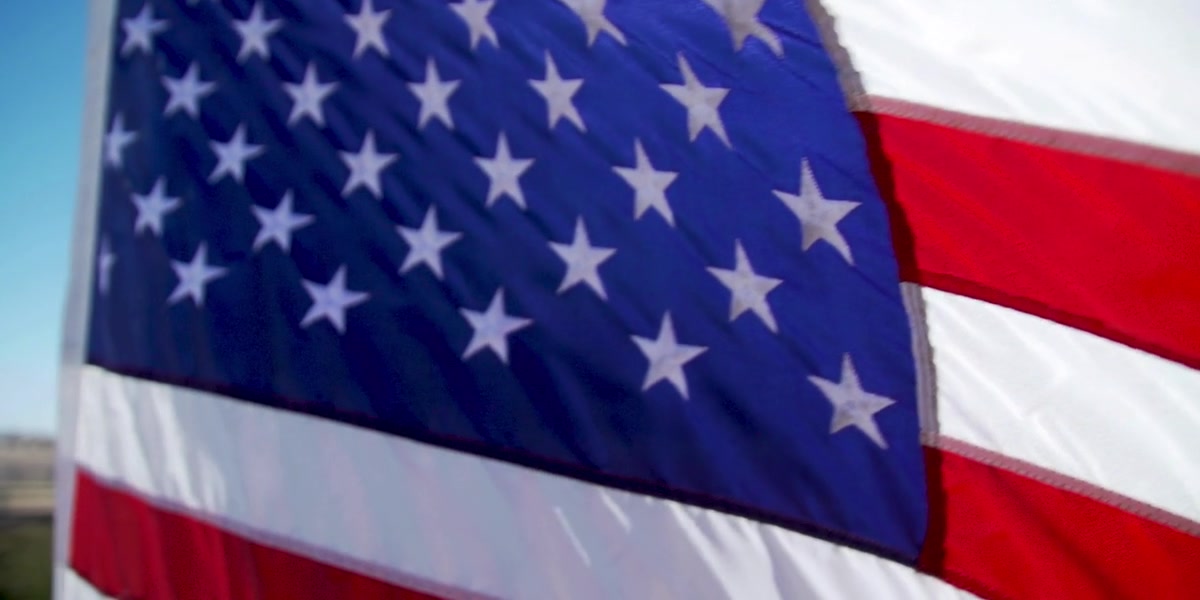 American flag waving