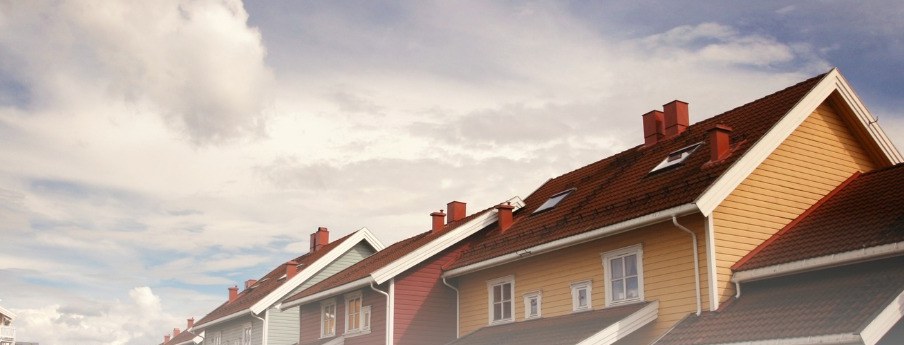 Row of houses in a residential street