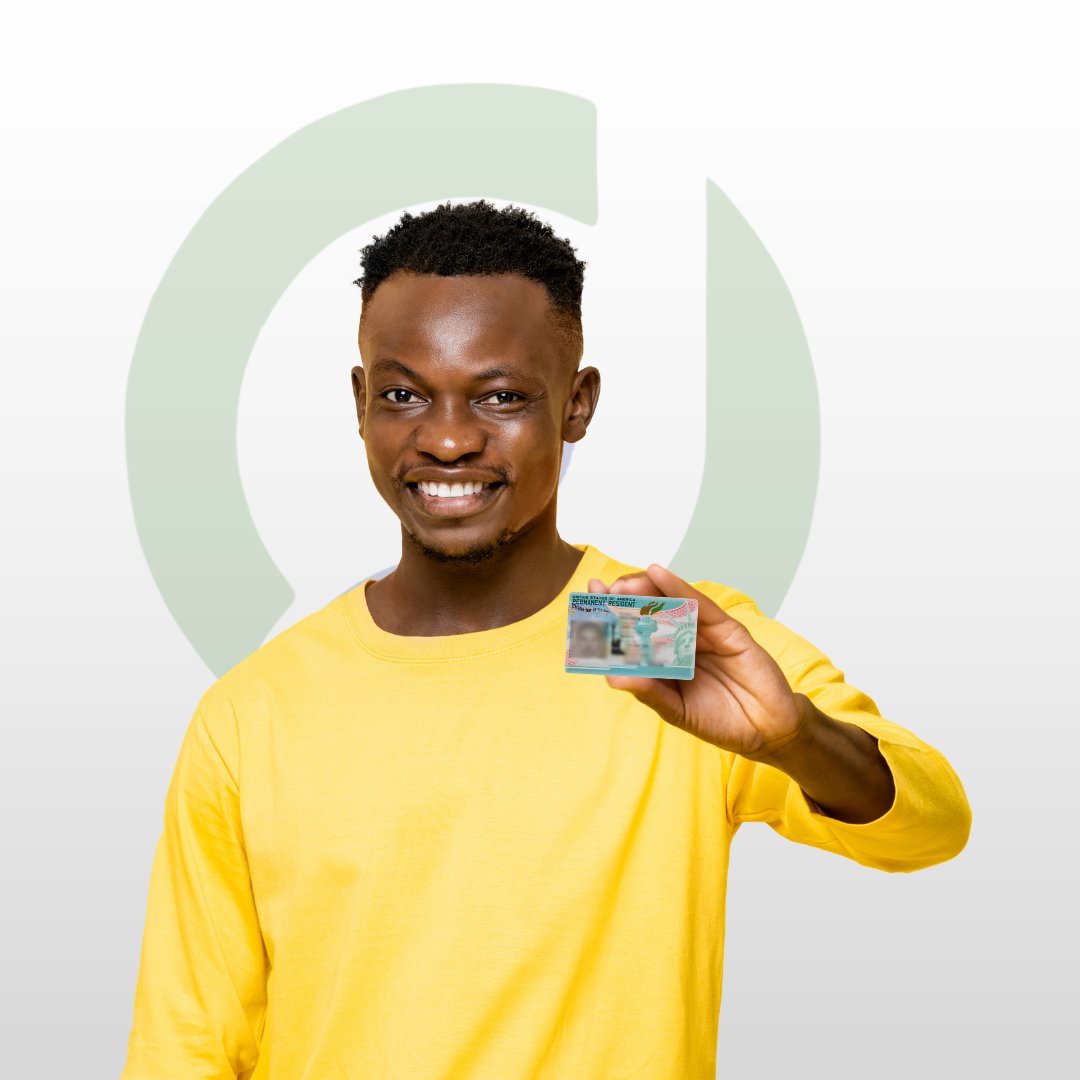 EB-3 visa recipient holding permanent resident card