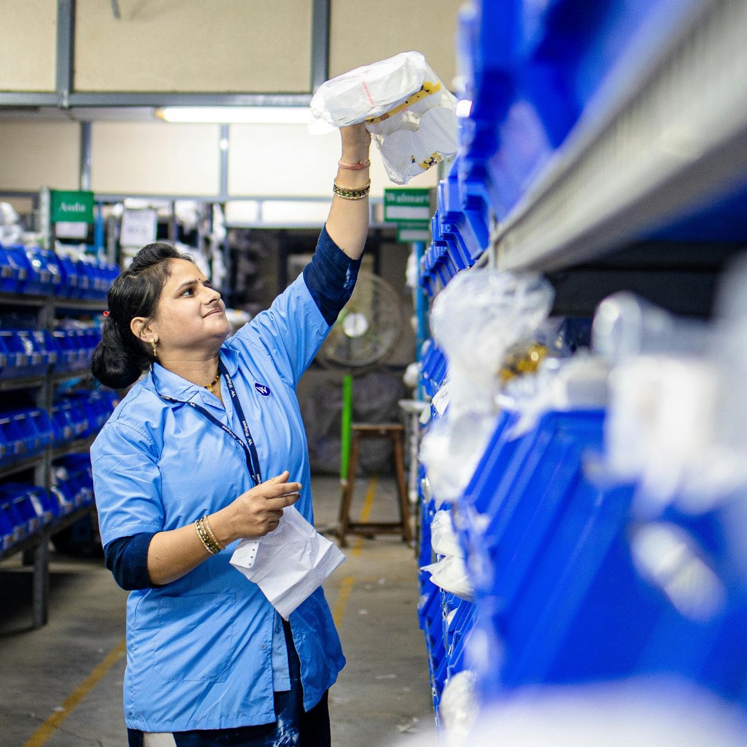 Warehouse worker picking inventory