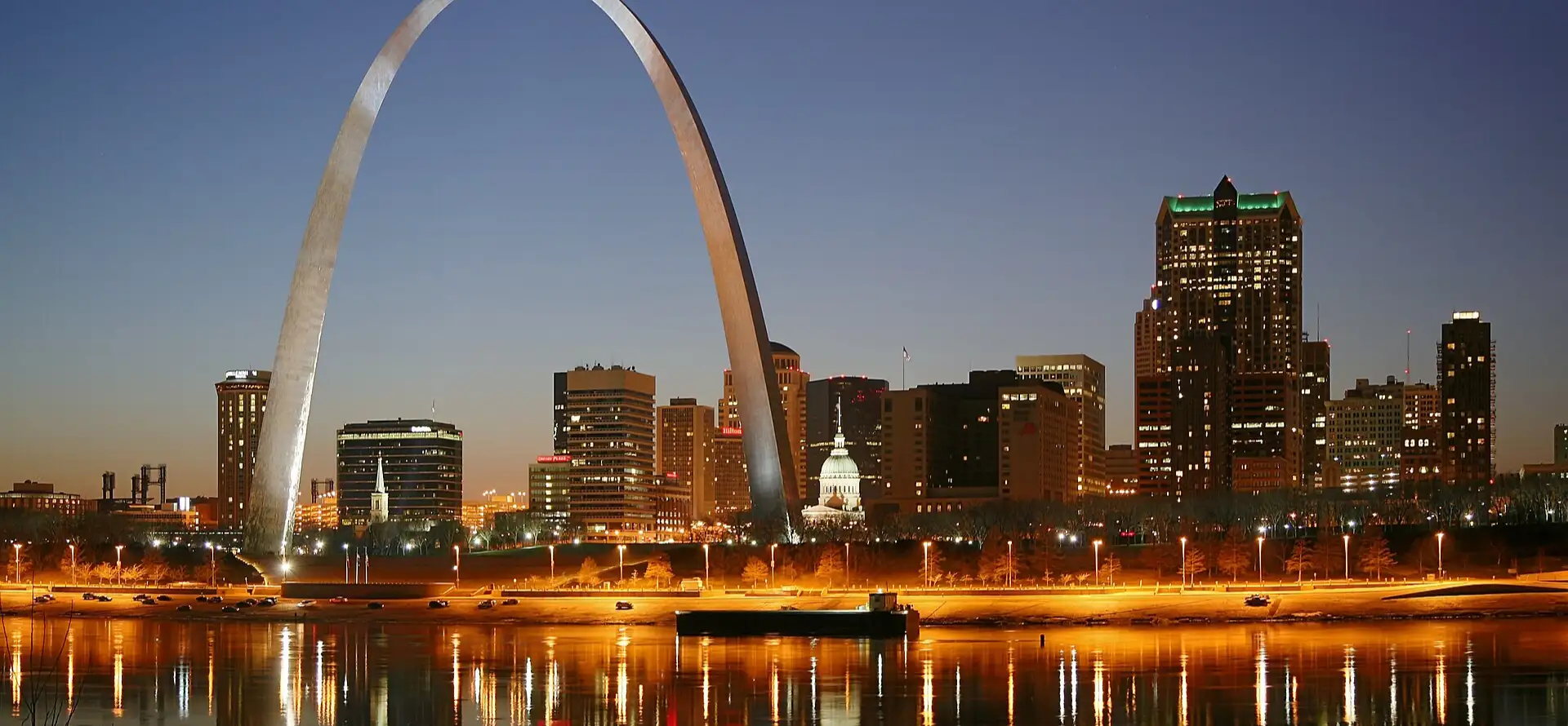 The Gateway Arch above the St. Louis skyline